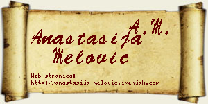 Anastasija Melović vizit kartica